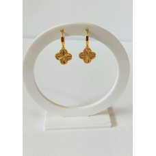 Ασημένια Σκουλαρίκια κρεμαστά επίχρυσα 3 σταυρουδάκια (μέρος σετ SET08) (SE58)